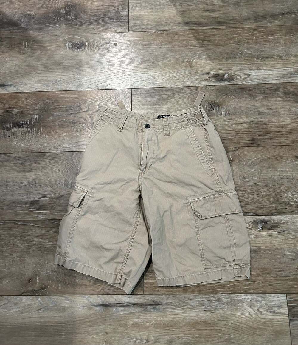 Polo Jeans Co Ralph Lauren Vintage Tan Ripstop Cotton Cargo Shorts Mens 30